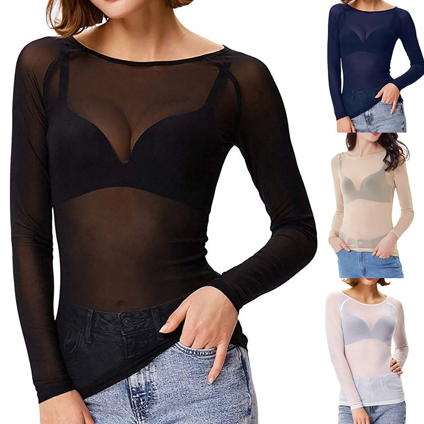 Yseult® | Top da donna in rete a maniche lunghe