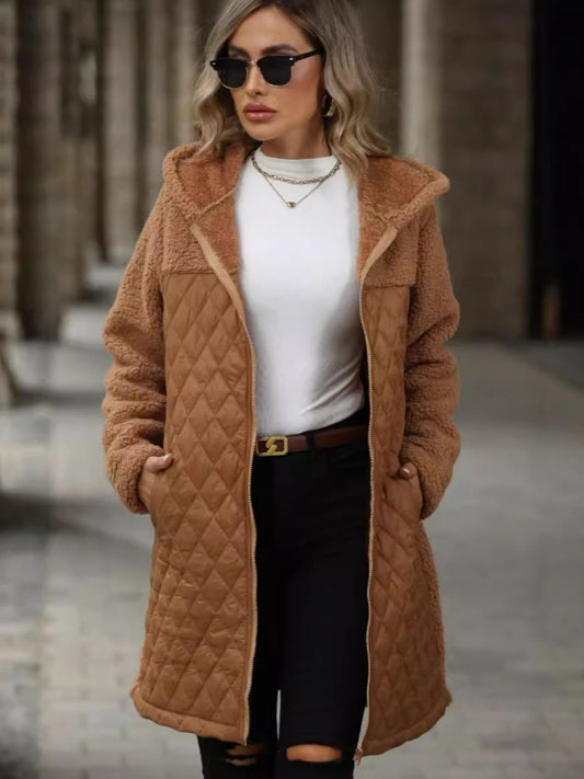 Zaira® | Cappotto strutturato, a maniche lunghe, con zip e cappuccio