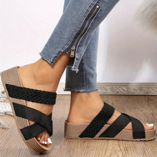 Irma® | Sandali con zeppa da donna con cinturini intrecciati