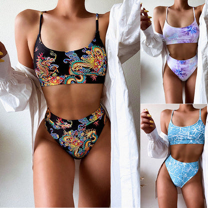 Marina® | Costume da bagno bikini da donna con stampa divisa