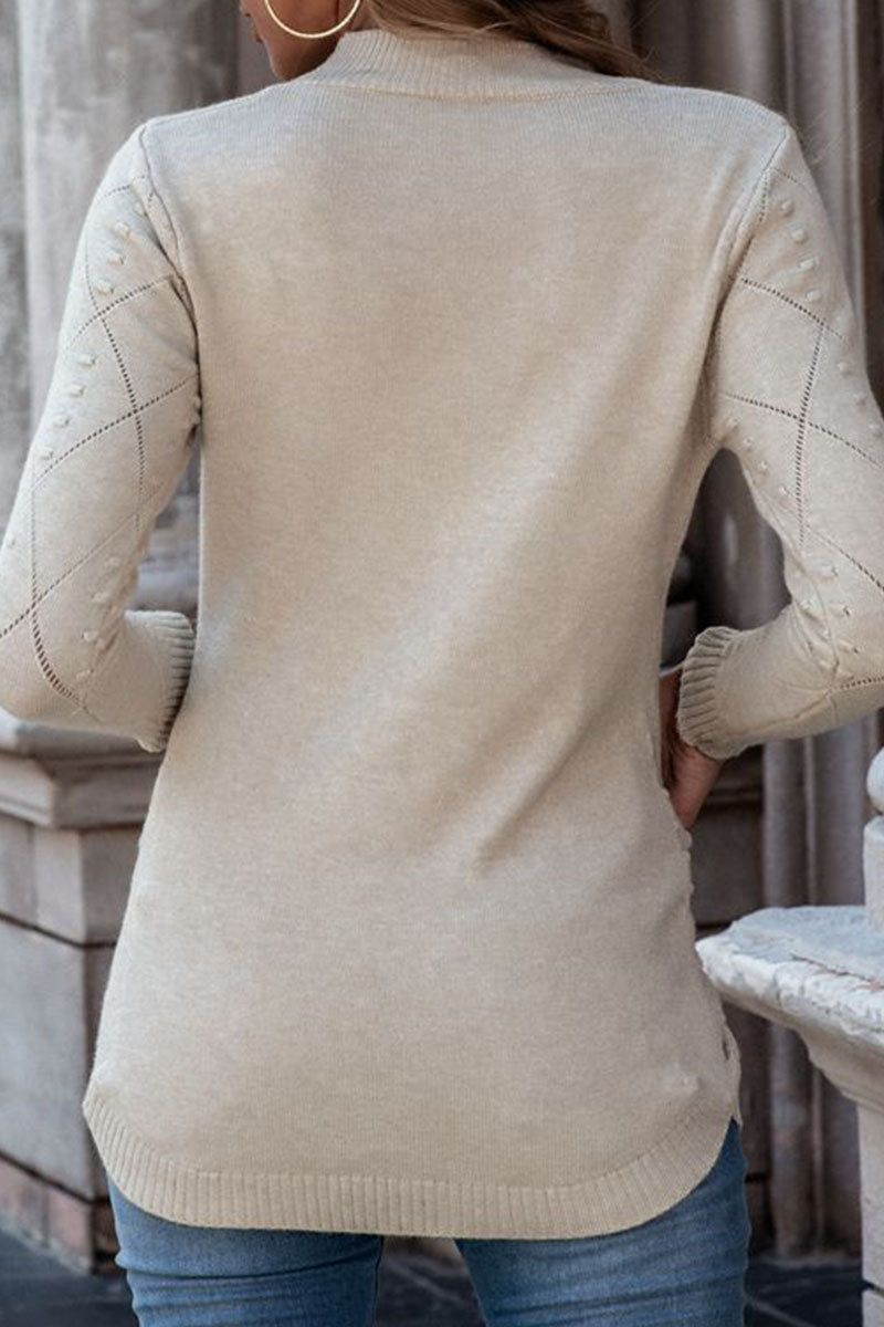 Yvonne® | Top casual alla moda con scollo a O diviso in tinta unita