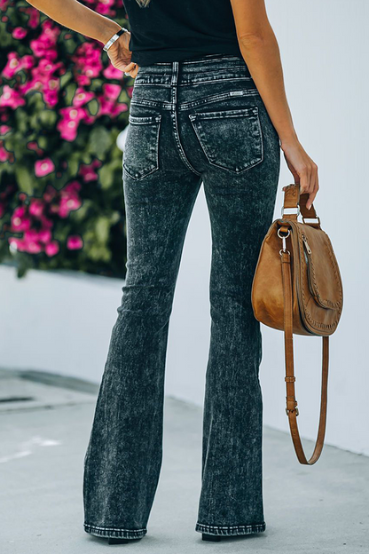 Yvonne® | Pantaloni street in tinta unita con vita alta e gamba larga