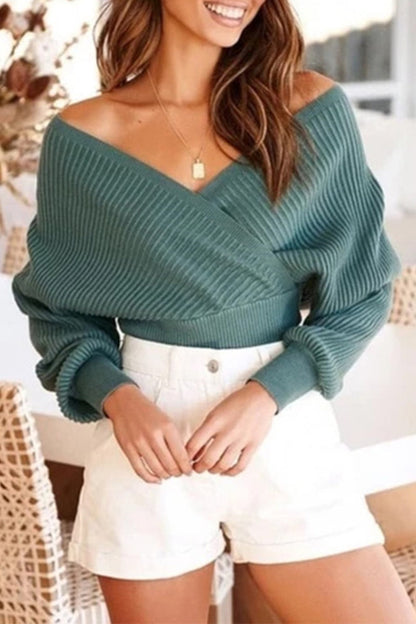 Yolanda® | Maglione lavorato a maglia con spalle scoperte e maniche lunghe