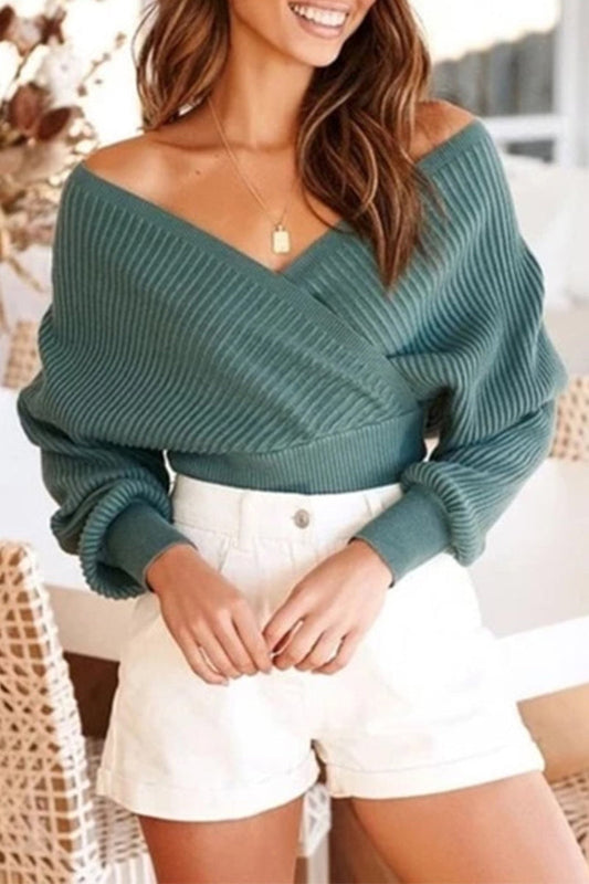 Yolanda® | Maglione lavorato a maglia con spalle scoperte e maniche lunghe