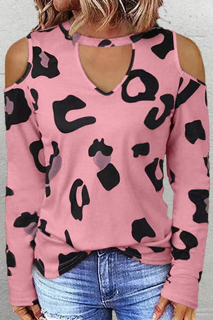 Wendy® | Top casual con scollo a O con stampa leopardata