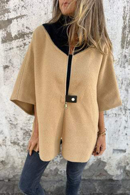 Zafferano® | Giacca ampia, casual e alla moda con colletto rialzato e cerniera