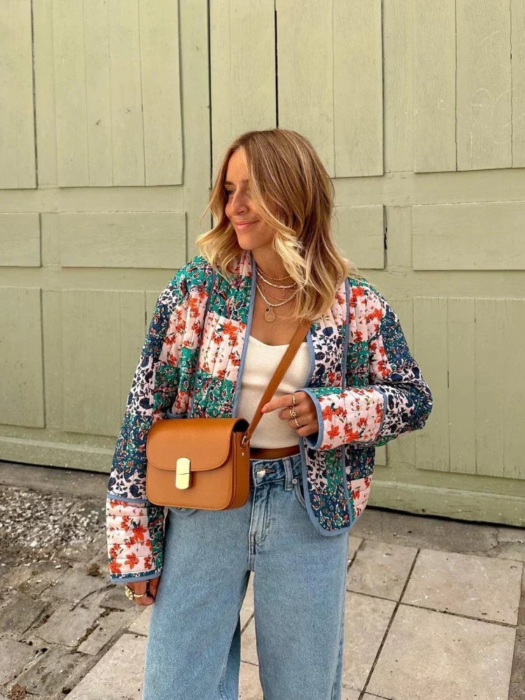 Zadie® | Giacca trapuntata colorata con motivo floreale