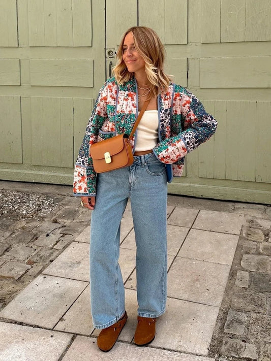 Zadie® | Giacca trapuntata colorata con motivo floreale