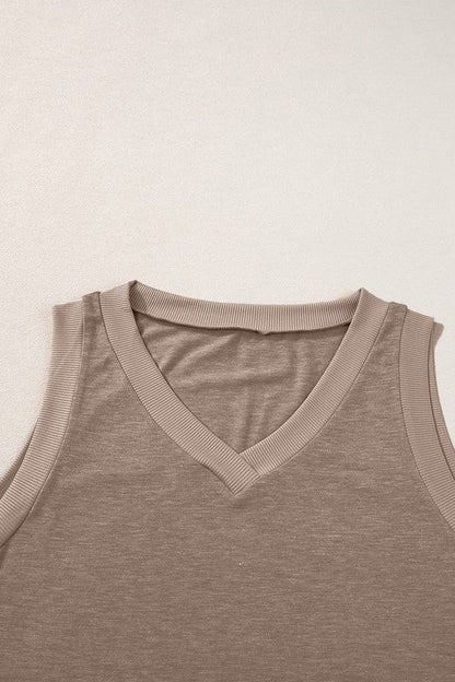 Yoselin® | Canotta con scollo a V a costine