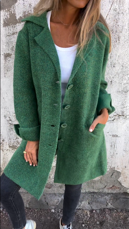 Yolanda® | Cappotto da donna di taglia media con chiusura con bottoni