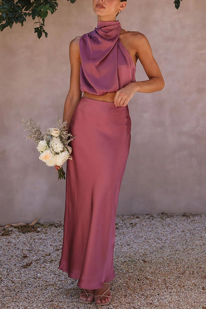 Zora® | Completo top e gonna in raso