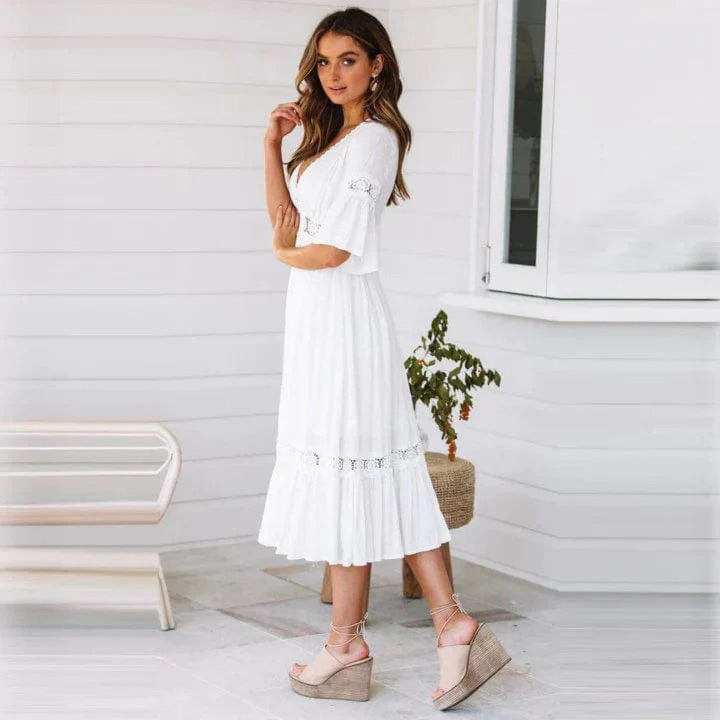 Zulema® | Abito lungo da donna in pizzo