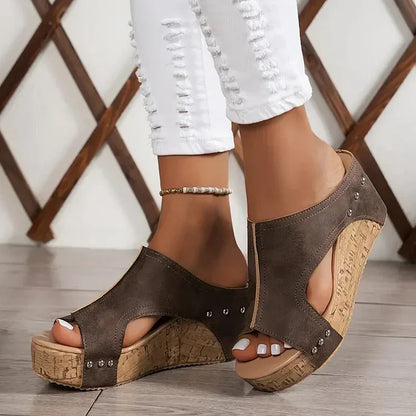 Barbara® | Sandali con plateau in pelle