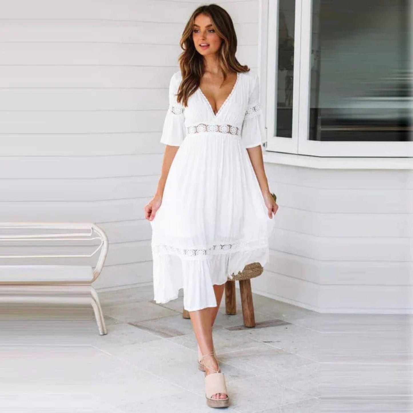 Zulema® | Abito lungo da donna in pizzo
