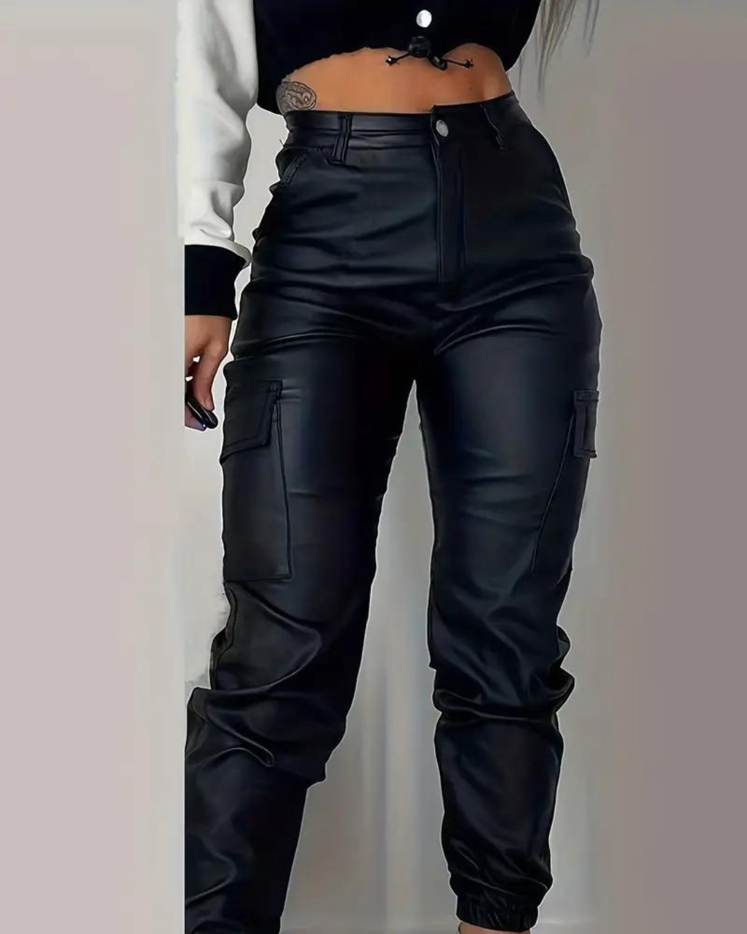 Yolanda® | Pantaloni cargo in pelle
