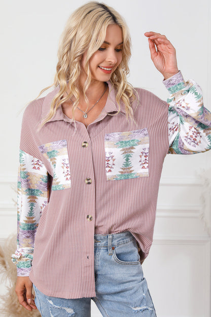 Wilma® | Giacca-camicia in velluto a coste rosa gufo