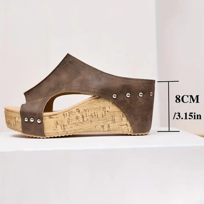 Barbara® | Sandali con plateau in pelle