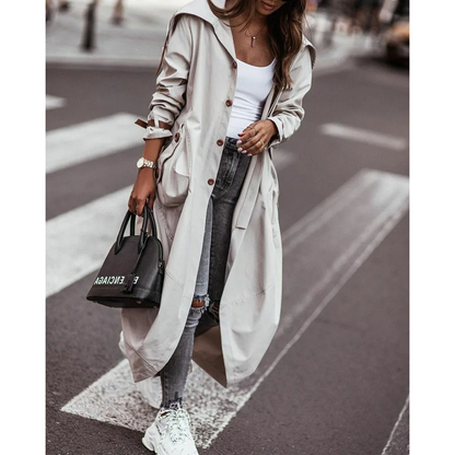 Yoselin® | Cappotto lungo oversize con cappuccio da donna