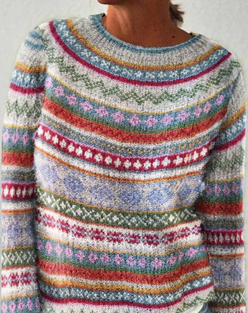 Yolanda® | Maglione stampato chic a maniche lunghe