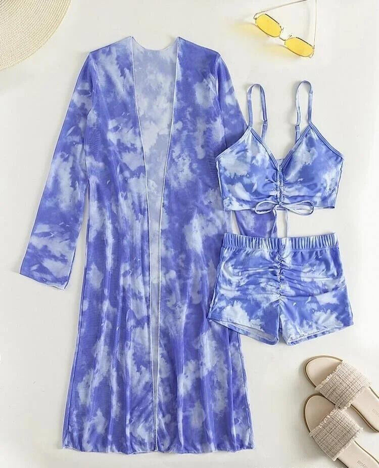 Olivia® | Top bikini 3 in 1 + pantaloni + kimono