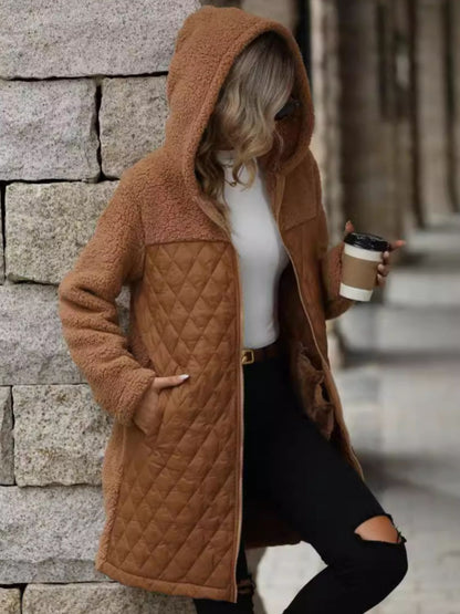 Zaira® | Cappotto strutturato, a maniche lunghe, con zip e cappuccio