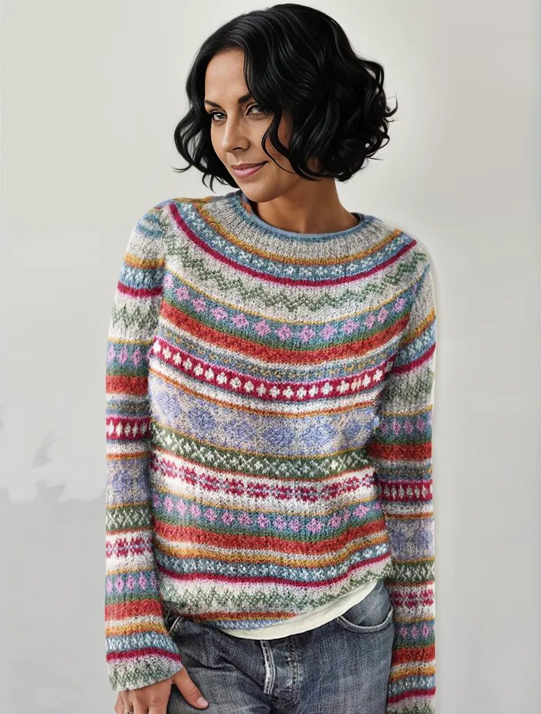 Yolanda® | Maglione stampato chic a maniche lunghe