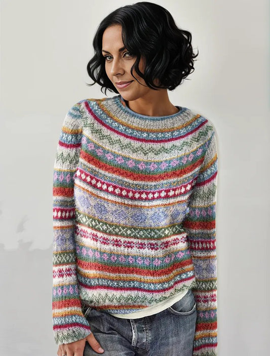 Yolanda® | Maglione stampato chic a maniche lunghe