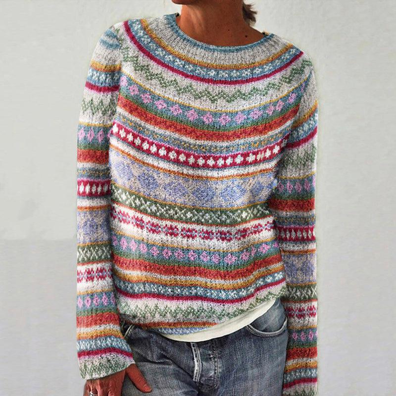 Yolanda® | Maglione stampato chic a maniche lunghe