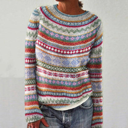 Yolanda® | Maglione stampato chic a maniche lunghe