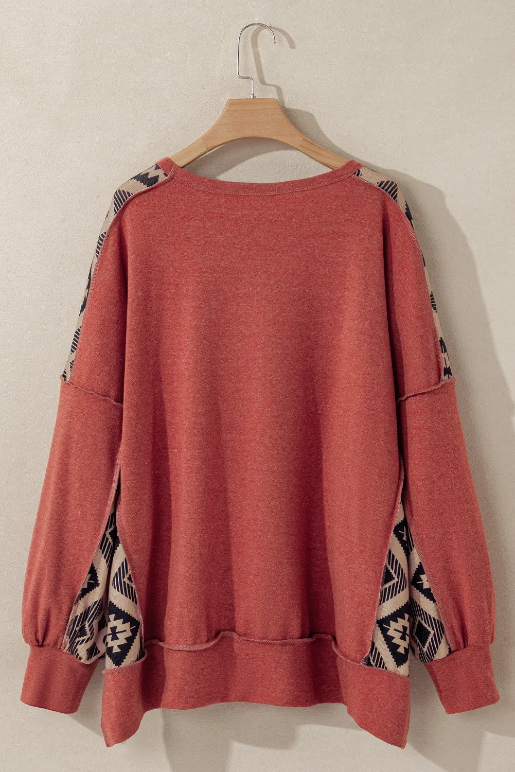 Yvonne® | Felpa girocollo geometrica oversize a maniche lunghe