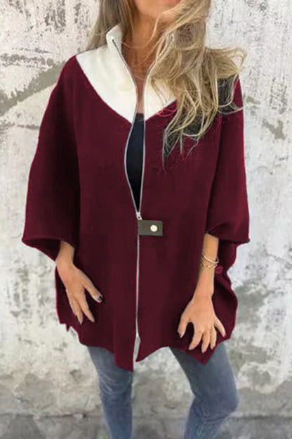 Zafferano® | Giacca ampia, casual e alla moda con colletto rialzato e cerniera