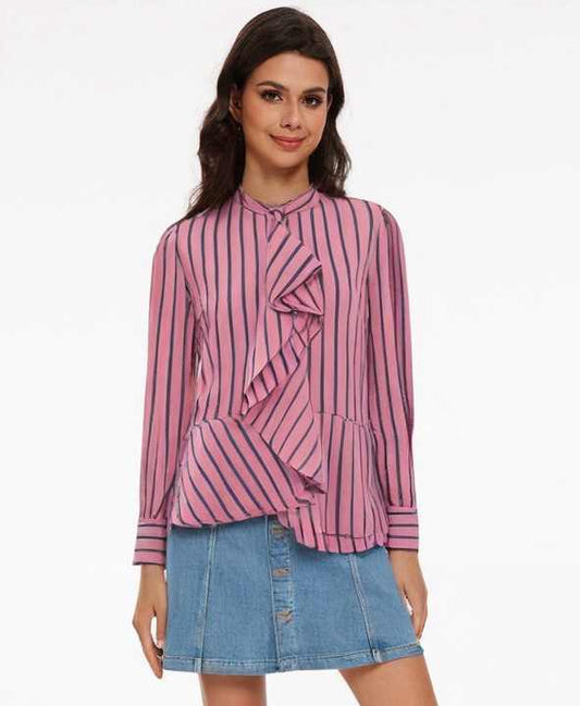 Yolanda® | Blusa elegante a righe con volant