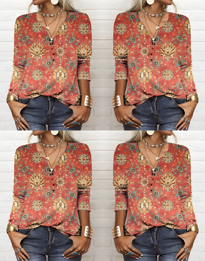 Abigail® | Camicetta stampata in stile etnico