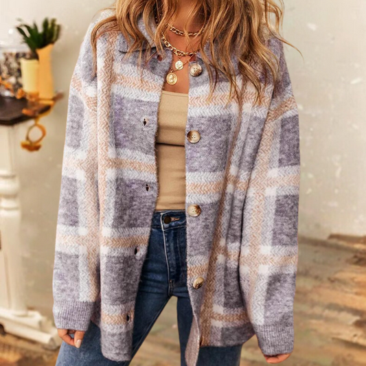 Zuleyka® | Cardigan elegante a quadri da donna