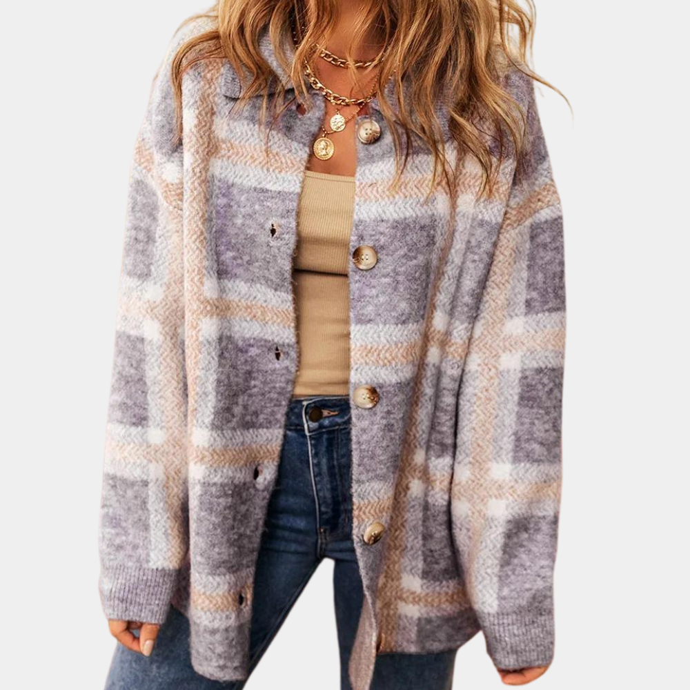 Zuleyka® | Cardigan elegante a quadri da donna