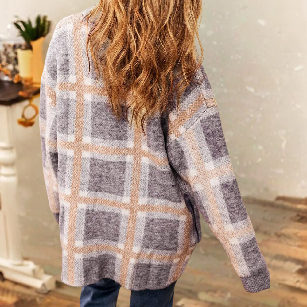 Zuleyka® | Cardigan elegante a quadri da donna
