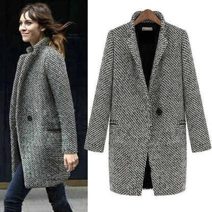 Yasmina® | Cappotto lungo pied de poule per eleganza e comodità