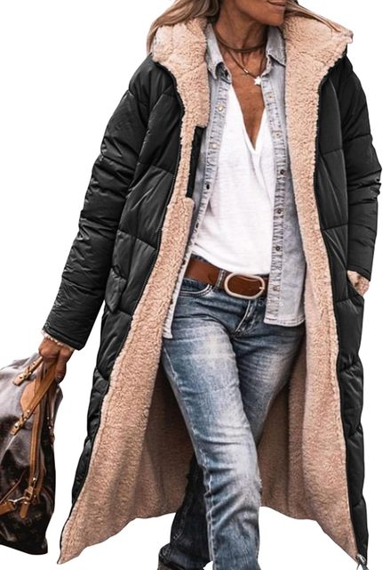 Yette® | Cappotto lungo in sherpa reversibile