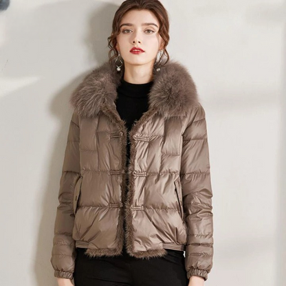 Yoselin® | Parka vintage ampio con collo in pelliccia