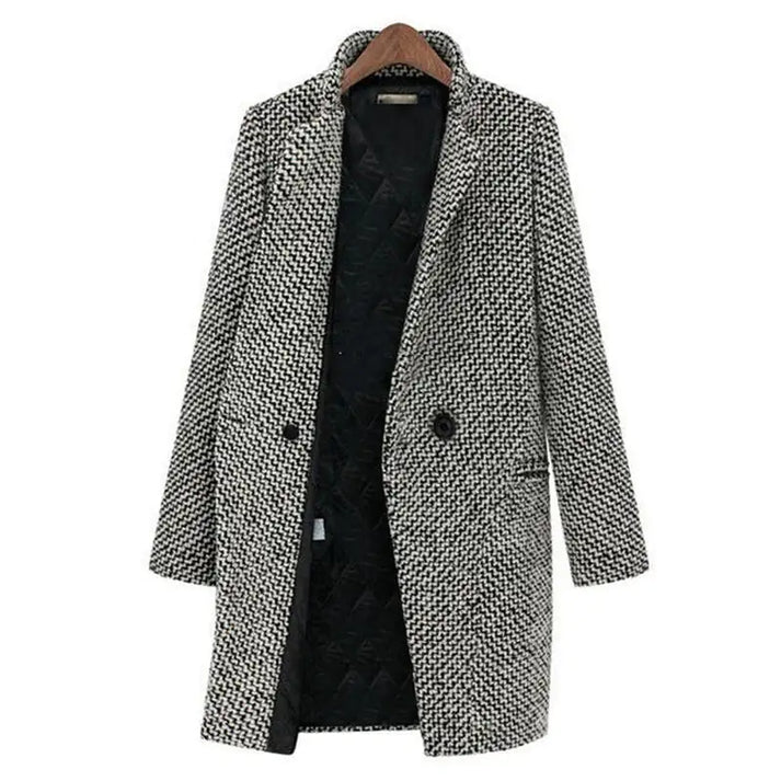 Yasmina® | Cappotto lungo pied de poule per eleganza e comodità