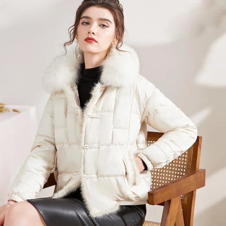 Yoselin® | Parka vintage ampio con collo in pelliccia