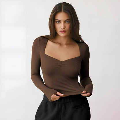 Yoselin® | Top moderno ed elasticizzato con maniche lunghe