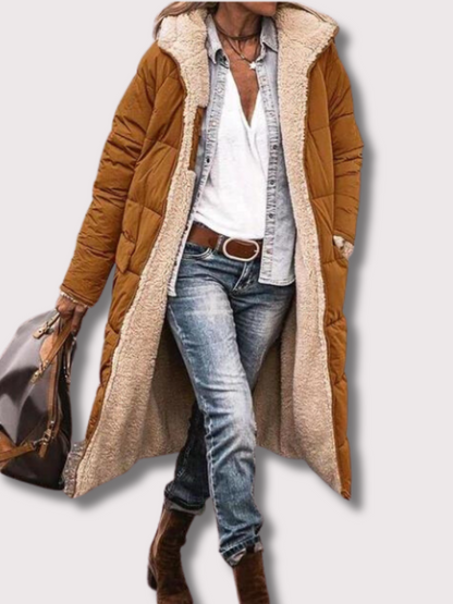 Yette® | Cappotto lungo in sherpa reversibile