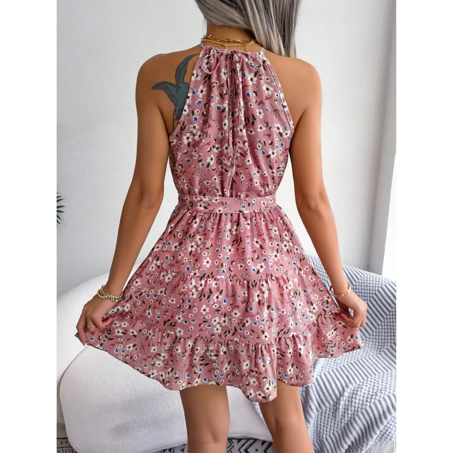 Zaida® | Abito estivo con stampa floreale blu