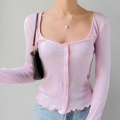 Zoraida® | Top casual rosa con scollo quadrato