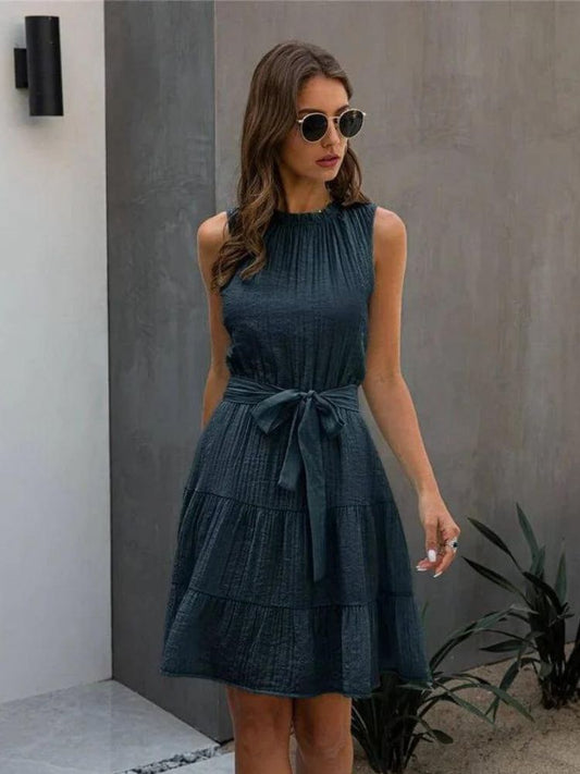 Yolanda® | Elegante abito estivo blu scuro