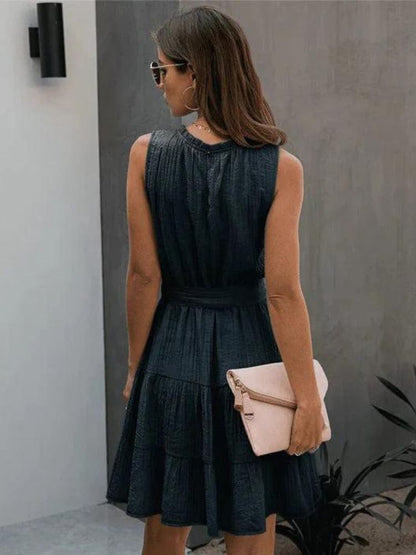 Yolanda® | Elegante abito estivo blu scuro