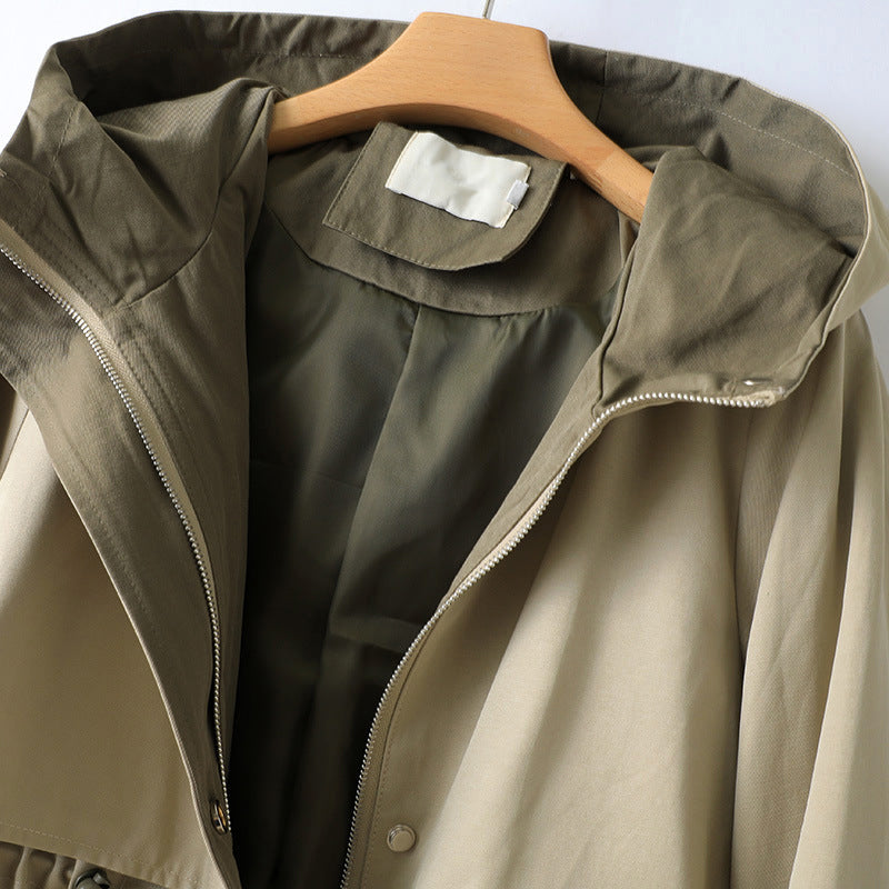 Zoe® | Trench con cappuccio, coulisse e maniche raglan