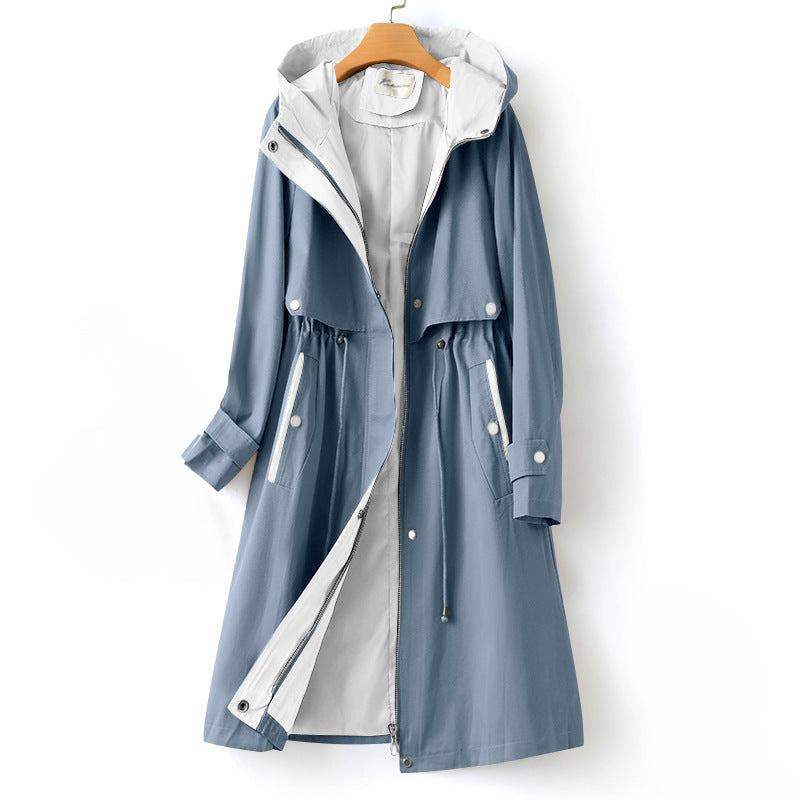 Zoe® | Trench con cappuccio, coulisse e maniche raglan