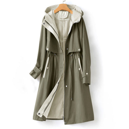 Zoe® | Trench con cappuccio, coulisse e maniche raglan